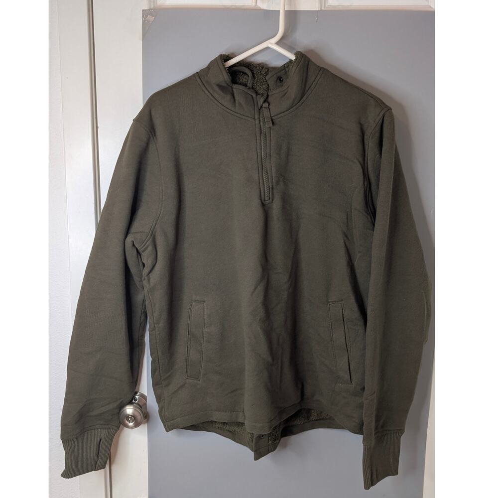 Goodfellow & Co, Adaptive Faux Shearling Fleece Jacket, mudded basil